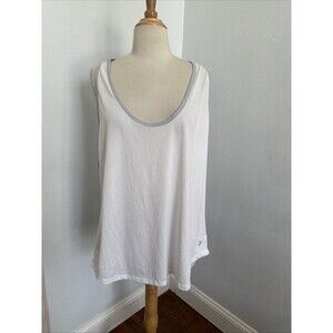 Old Navy Tank Top Womens XXL‎ White Semi Fitted Raceback Sleeveless Athletic